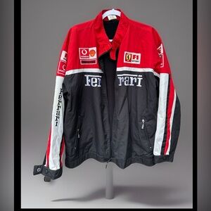 Vtg Ferrari F1 Michael Schumacher Shell racing crew jacket XL